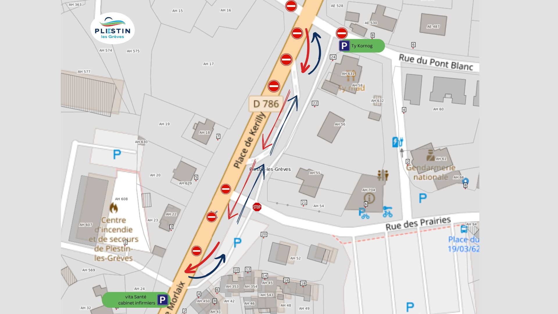 Travaux route de Morlaix et place de Kerilly