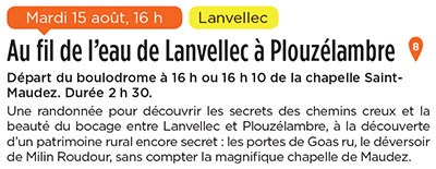 Le Circuit des Chapelles, édition 2017 - Rando Au fil de l’eau de Lanvellec à Plouzélambre - Lanvellec