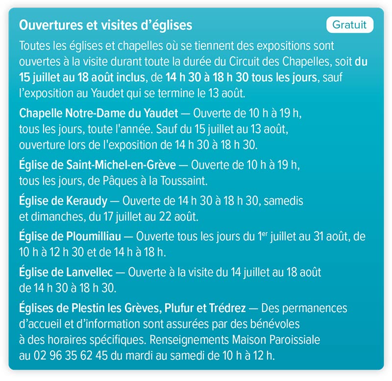 Le Circuit des Chapelles, édition 2022 - Infos Pratiques